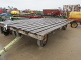 810. 419-1095, 10 X 18 FT White Oak Flat Rack on Ford Four Wheel Wagon, T/S