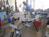 160. Chicago Wood Miter Saw on Work Stand