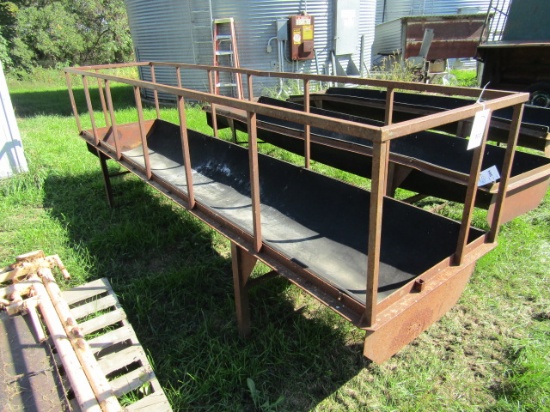 503. 12 FT. Steel Frame Rubber Belt Feed Bunk With Hay Feeder Sides