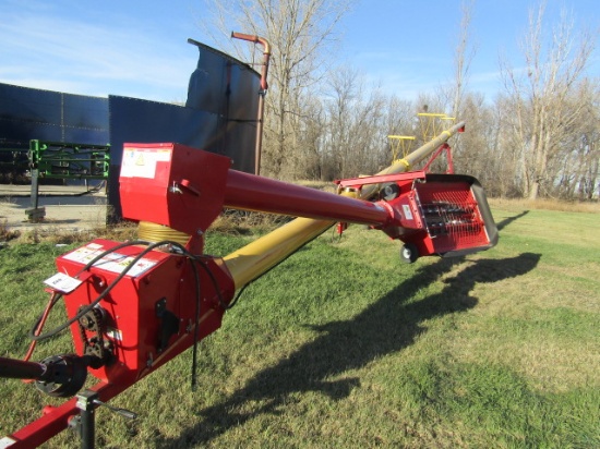 842. Westfield 10 Inch X 73 FT. Swing Hopper Auger, Hydraulic Lift, One Own