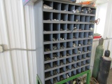 817. Nice 72 Compartment Bolt Bin on Rolling Frame with A Good Supply of Nu