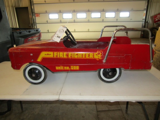 849.  204-225. AMF Pedal Fire Truck, Tax