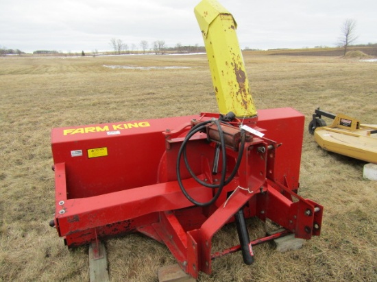 107. Farm King 8 FT. Double Auger 3 Point Snowblower with Hydraulic Spout