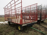 143. Notch 9 X 18 FT. Steel Bale Throw Rach on John Deere 1065 Four Wheel W