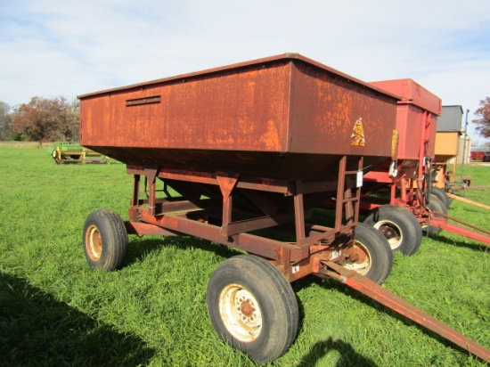 619. Kory 175 Bushel Gravity Box on Kory Four Wheel Wagon