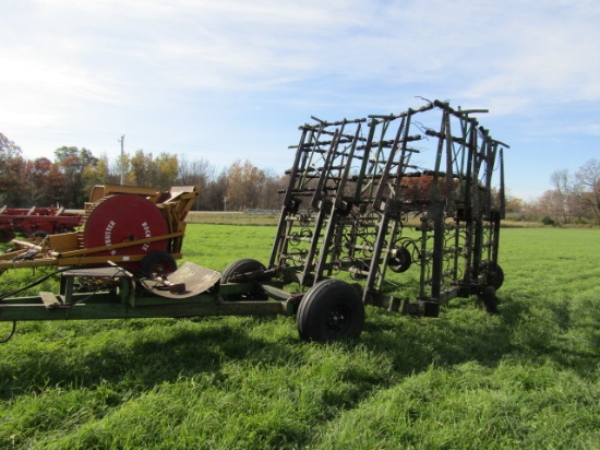 629. Summers 24 FT. Multi-Weeder on Hydraulic Fold Back Cart