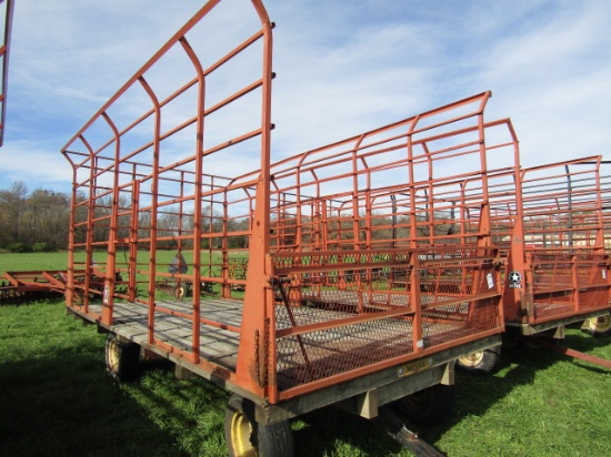 644. Meyers 9 X 18 Steel Bale Throw Rack, Fold Down Front, Dual Steel Side