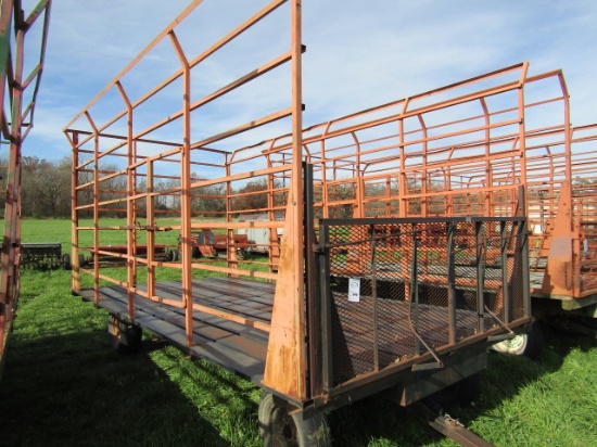 649. 9 X 18 Steel Bale Throw Rack with Steel Floor , Fold Down Front, Side