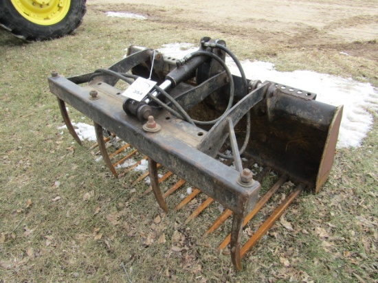 354. 54 Inch Skid Loader Mounted Manure Fork with 4 Tine Hydraulic Grapple