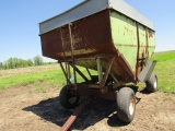 410. Parker Approx. 300 Bushel Gravity Box on Lindsey Four Wheel Wagon, Ext