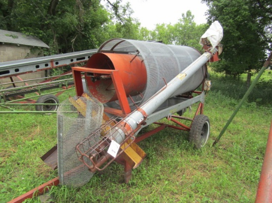 919. Hutchinson Hi-Cap Grain Cleaner on Transport,  Electric Motor, Auger,