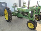 709-A204-231. 1938 John Deere Unstyled B, Hand Crank, Very Good 12.4 x38 Inch Rubber, New Front
