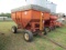 1651. J&M 175 Bushel +/- Gravity Box with Wood Extensions on Harms 4 Wheel
