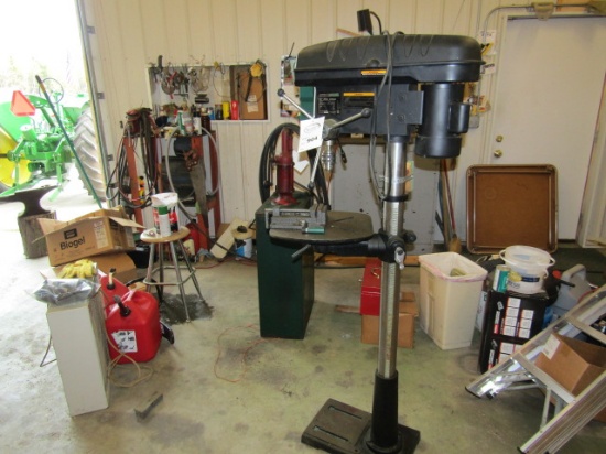 904. Master Force 17 Inch 1 H.P. Drill Press on Adjustable Pedestal Stand,