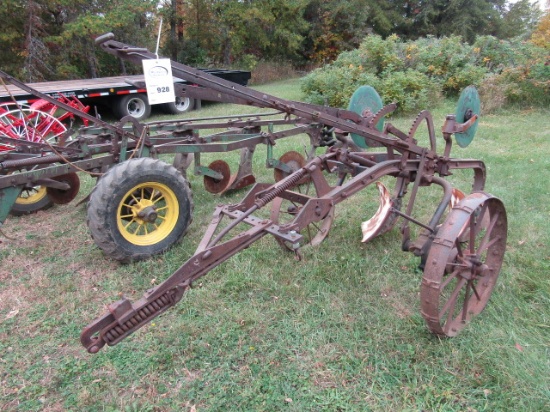 928. John Deere Model 623 2 X 14 Inch Pull Type Ground Lift Plow on Steel,