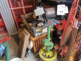 909. 1 H.P. Pedestal Grinder with Eye Protectors on Stand Made From John De