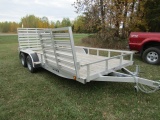 923.2015 Trophy 7 FT. X 17 FT. Tandem Axle Aluminum Utility Trailer, Fold Down