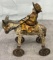 Cast Iron donkey with lady, Approx. 6”