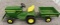1/16 John Deere Lawn and Garden tractor with blade and trailer, no box