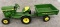 1/16 John Deere 110 Lawn and Garden tractor with newer trailer, no box