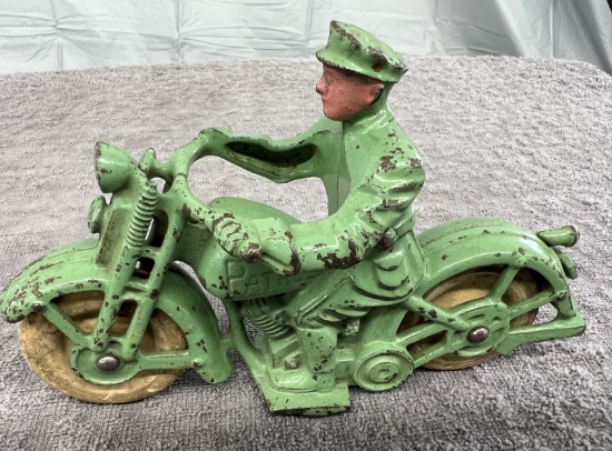 Cast Iron patrol motorcycle, approx. 6 ¼”