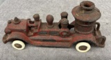 Cast Iron firetruck with rubber tires, Approx. 7”