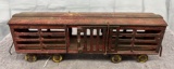 Cast Iron livestock train car, missing 1 door, Approx. 11”
