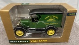 1/25 1923 Chevy van bank, John Deere 110, new in box
