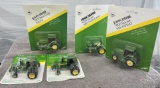 (5) 1/64 John Deere tractors, 2 with sound guard cabs, (2) 7800, and 6200, new in bubbles, $x5