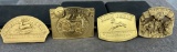 (4) Historical John Deere belt buckles
