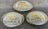 (4) Historical John Deere belt buckles, Titan II Combines, $ x 4