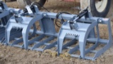 155. 269-472, Unused 71 Inch Skid Loader Double Cylinder Rock & Brush Grapp