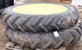 209. 296-592, (2) New 11.2 x 38 American Farmer Tractor Tires on JD B, Rims