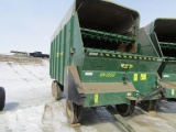 358A 337-720 Badger Model 1050 16' Forage Box, On Badger On Tandem Axle Wagon, Ext. Pole, Box