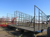 373. 286-501. 10 x 18 Steel Bale Throw Rack on HD 4 Wheel Wagon, Ext. Pole,