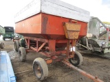 442. 259-702, J&M Gravity Box on MN 9 Ton 4 Wheel Wagon, 12 FT. Fertilizer