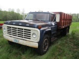 1933. 1973 Ford F600 Truck, 361 Gas V8, 4 X 2 Transmission, 15 FT. Steel Gr