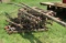 974. 5 Section Wooden Spike Tooth Harrow with Evener