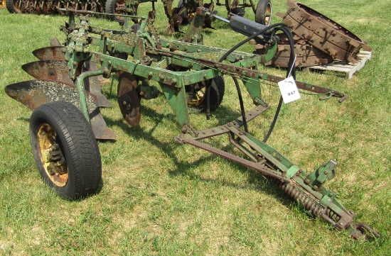 947. John Deere 3 X 17 Pull Type Plow with JD High Pressure Cylinder