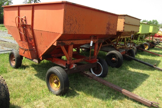 951. 170 Bushel +/- Gravity Box on Minnesota 6 Ton Wagon