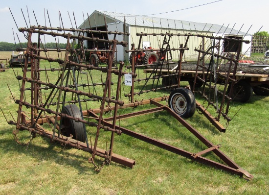 970. 4 Section 20 FT. Harrow with Lever Sections on Transport