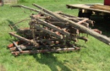 974. 5 Section Wooden Spike Tooth Harrow with Evener