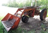 989. Farmall M Tractor with Trip Bucket Loader, Manure Bucket and Snow Exte