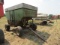 816. 200 Bushel Gravity Box, Wood Extensions on Factory 4 Wheel Wagon