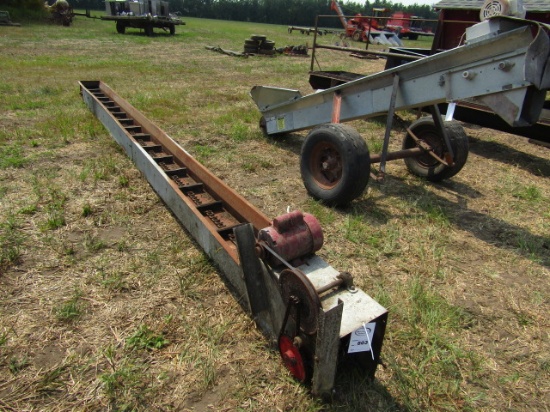803. 9 Inch X 10 FT. Single Chain Paddle Feed Conveyor with ¾ H.P. Electric