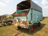 848. Forage King 14 FT. Hydraulic FRONT Unload Forage Box on Harms 4 Wheel