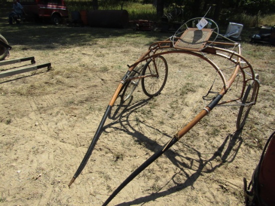 228. NICE SINGLE PONY CART, SHAFTS, EXTRA PAIR OF WHEELS AND TIRES