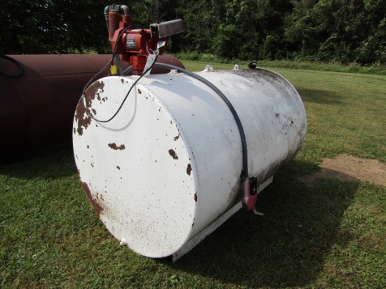 13. 500 GALLON FUEL BARREL WITH FILL-RITE PUMP