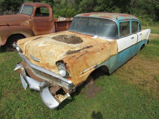 25. 1956 CHEVROLET BEL AIR 4 DOOR, (PARTS OR REPAIR) NO TITLE