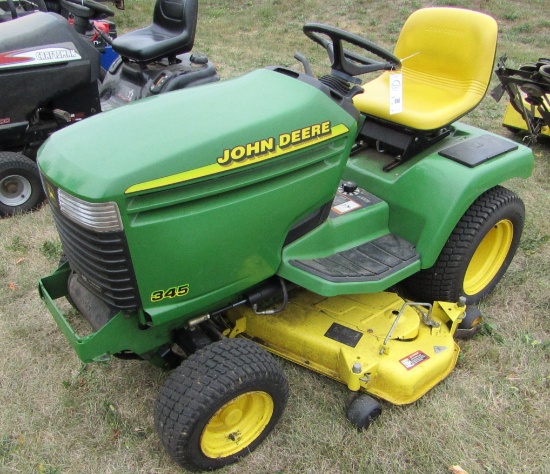 598. JOHN DEERE MODEL 345 HYDROSTATIC LAWN TRACTOR, 48 INCH DECK, 30 INCH R